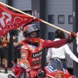 Marc Marquez a parfaitement rebondi après sa chute lors du sprint samedi. KEYSTONE/AP/Antonio Calanni